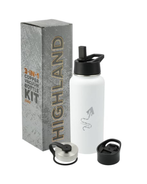 Highland Kit de bouteilles sous vide 3 en 1 en cuivre 32 oz Highland Kit de bouteilles sous vide 3 en 1 en cuivre 32 oz