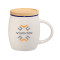 Tasse en céramique Hearth avec couvercle/sous-verre en bois 15oz