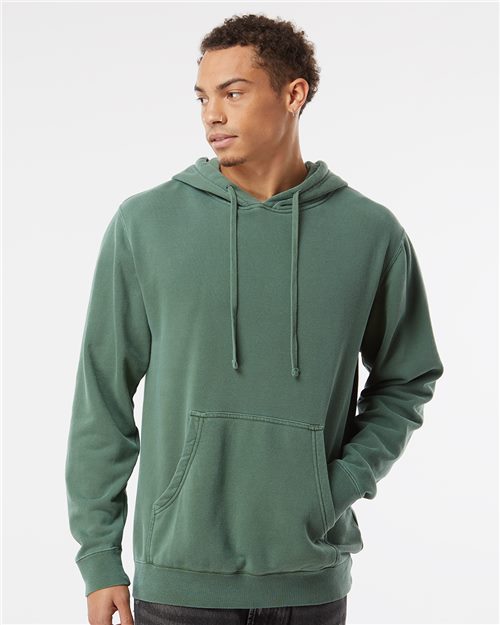 Molleton à capuchon mi-léger teinture par pigment unisexe