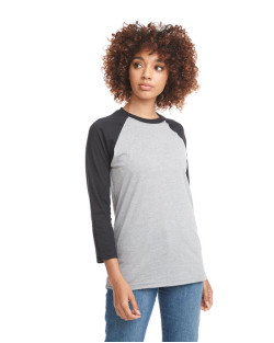 T-shirt de baseball unisexe en CVC à manches 3/4