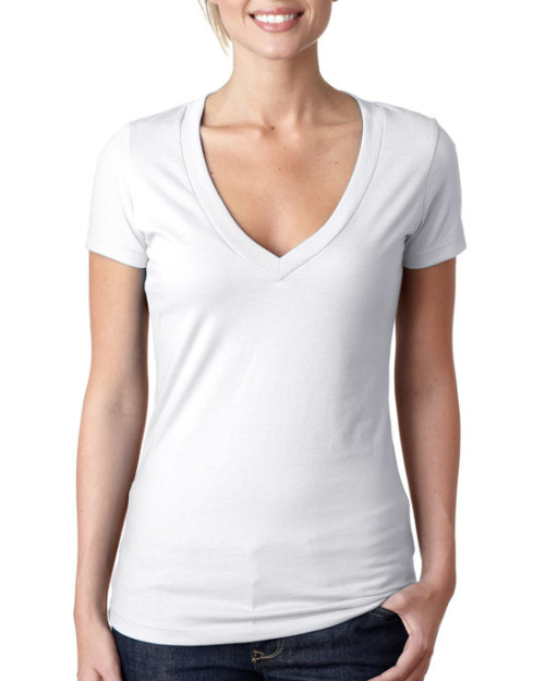 Next Level - T-shirt pour femme CVC à col profond en V