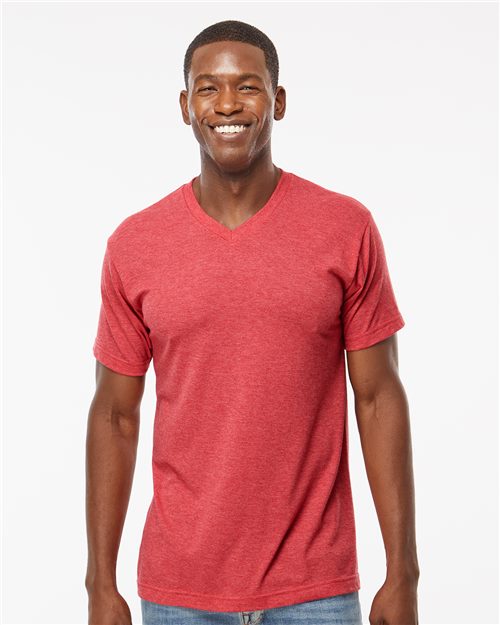 T-shirt Deluxe col en V en mélange de coton 