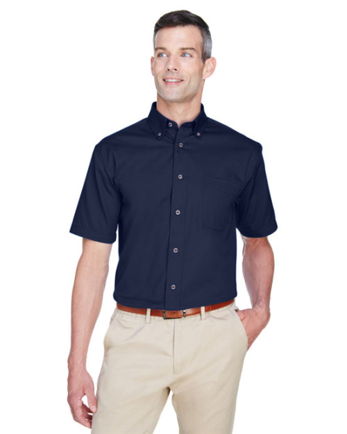 Chemise en twill pour homme Easy BlendMC à manches courtes avec anti-tache d Harriton Chemise en twill pour homme Easy BlendMC à manches courtes avec anti-tache d Harriton