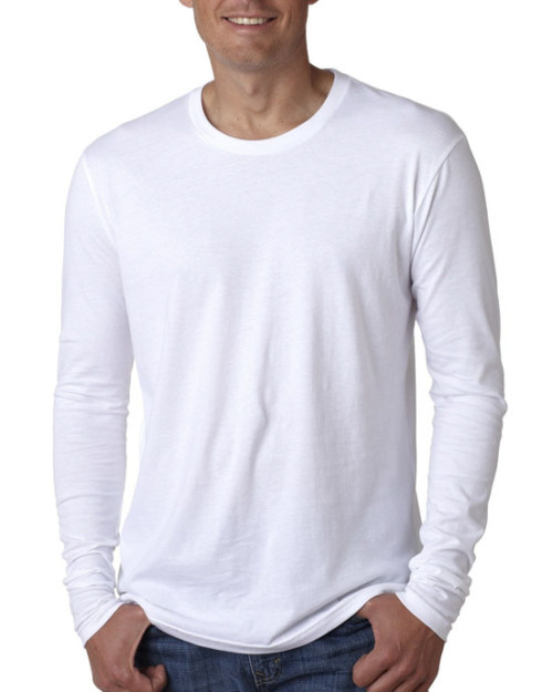 T-shirt ajusté pour homme Premium à col rond et manches longues