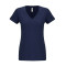 T-shirt suédé pour femme à col en V