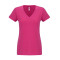T-shirt suédé pour femme à col en V